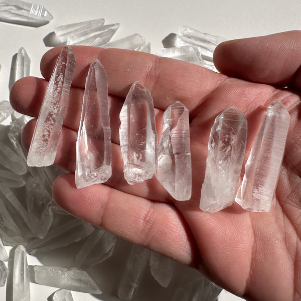 Clear Lemurian Quartz Gridding Crystals